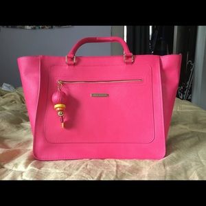 NWT! BARBIE PINK JUICY COUTURE LEATHER SATCHEL!